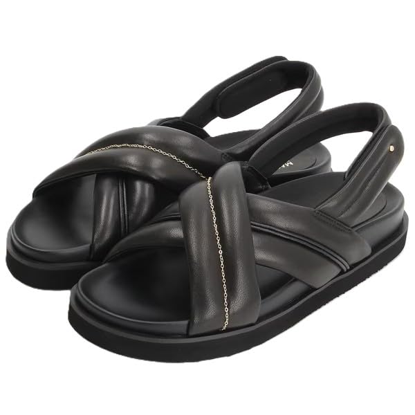 極美品 MACKINTOSH PHILOSOPHY スポサン 黒 金 Amazon | クロスパデットストラップフットベッドサンダル6571